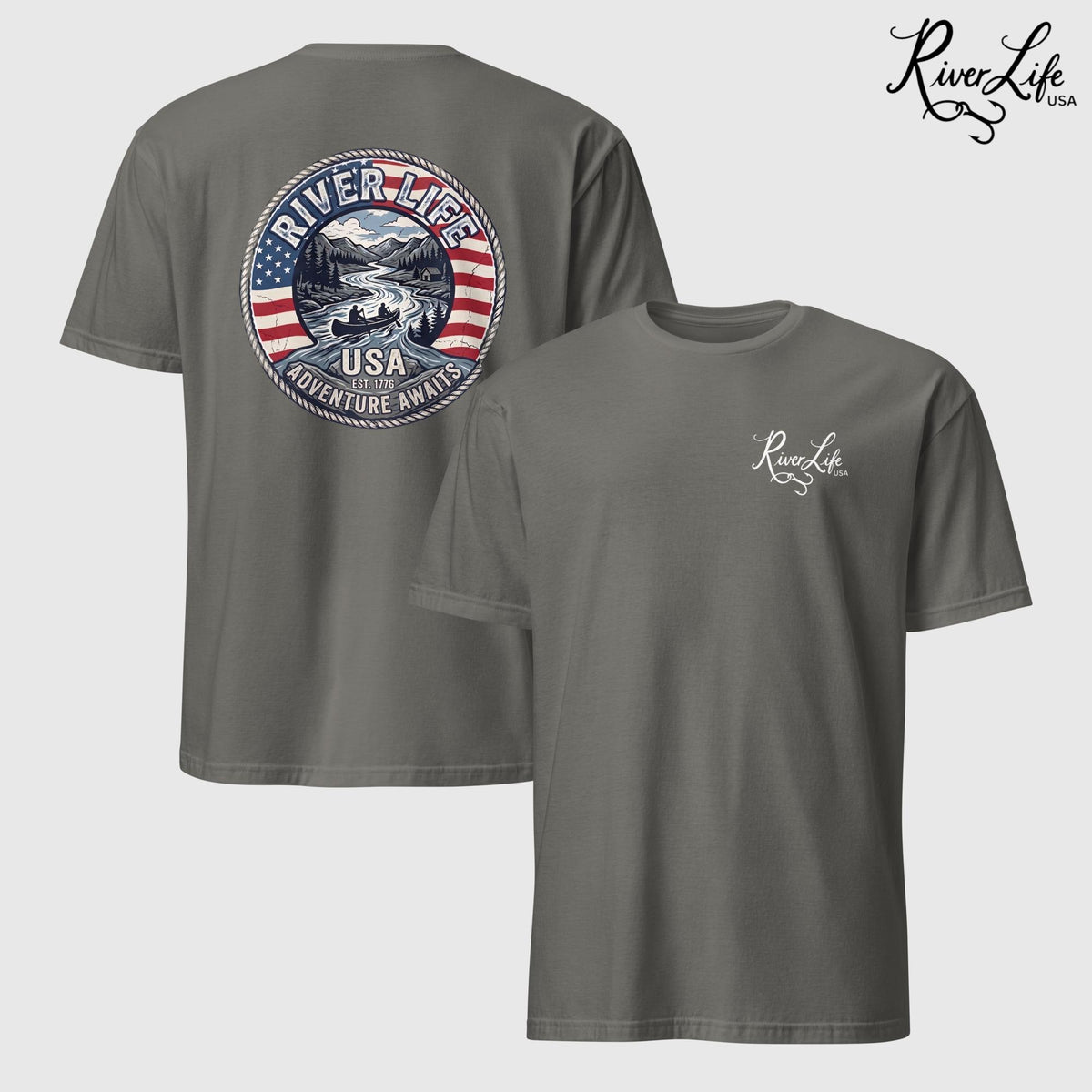Adventure Awaits | Short-Sleeve Unisex T-Shirt-Charcoal-River Life USA