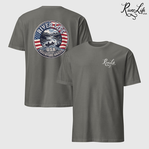 Adventure Awaits | Short-Sleeve Unisex T-Shirt-Charcoal-River Life USA