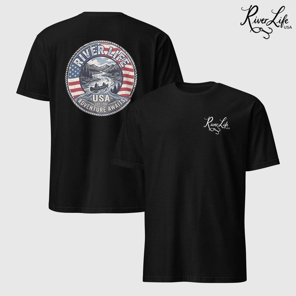 Adventure Awaits | Short-Sleeve Unisex T-Shirt-Black-River Life USA