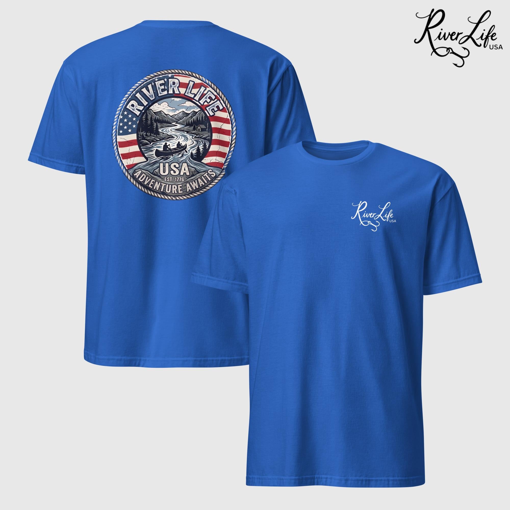 Adventure Awaits | Short-Sleeve Unisex T-Shirt-Royal-River Life USA
