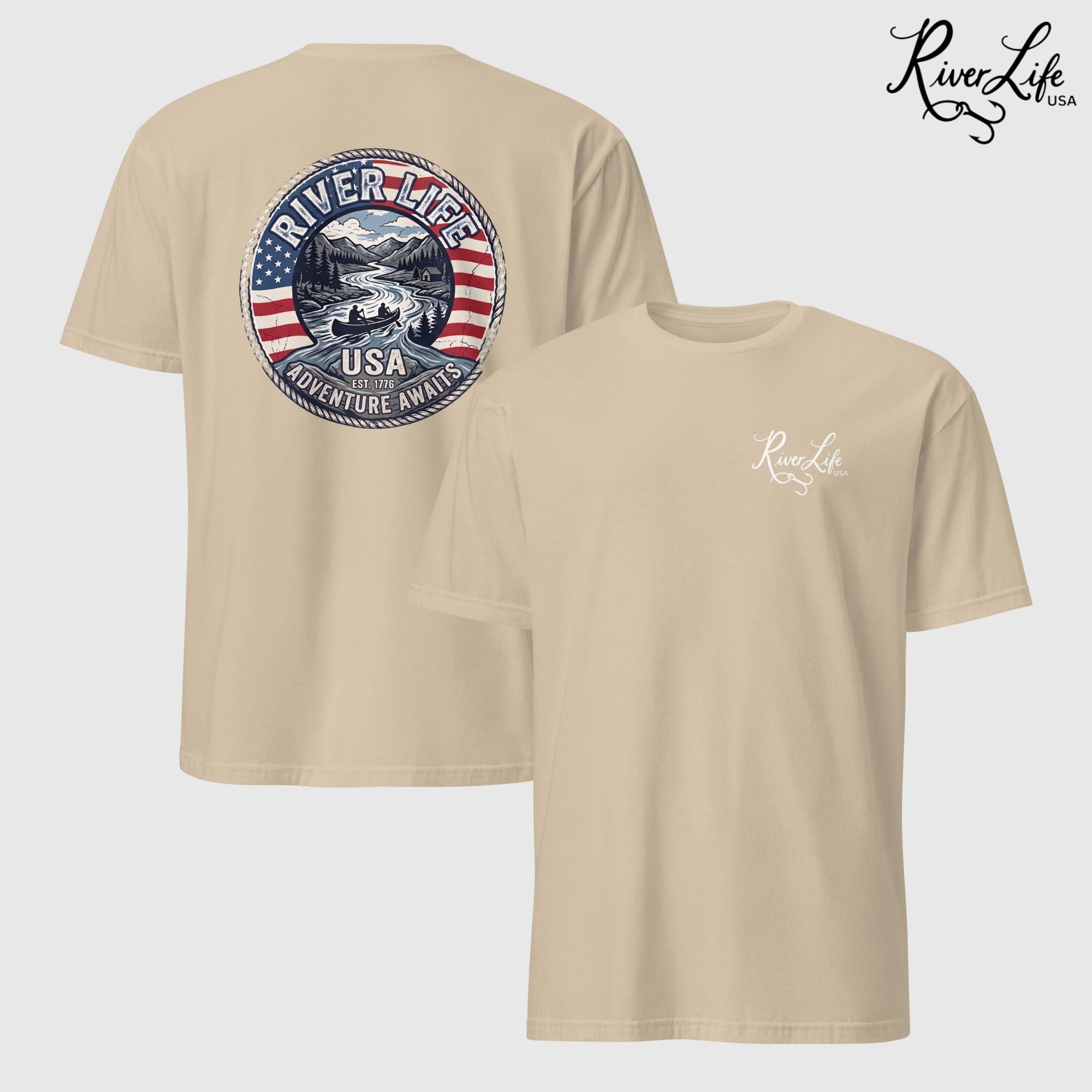 Adventure Awaits | Short-Sleeve Unisex T-Shirt-Sand-River Life USA