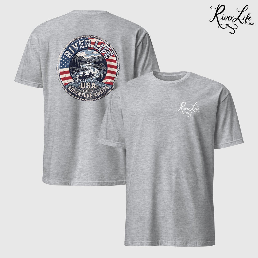 Adventure Awaits | Short-Sleeve Unisex T-Shirt-Sport Grey-River Life USA