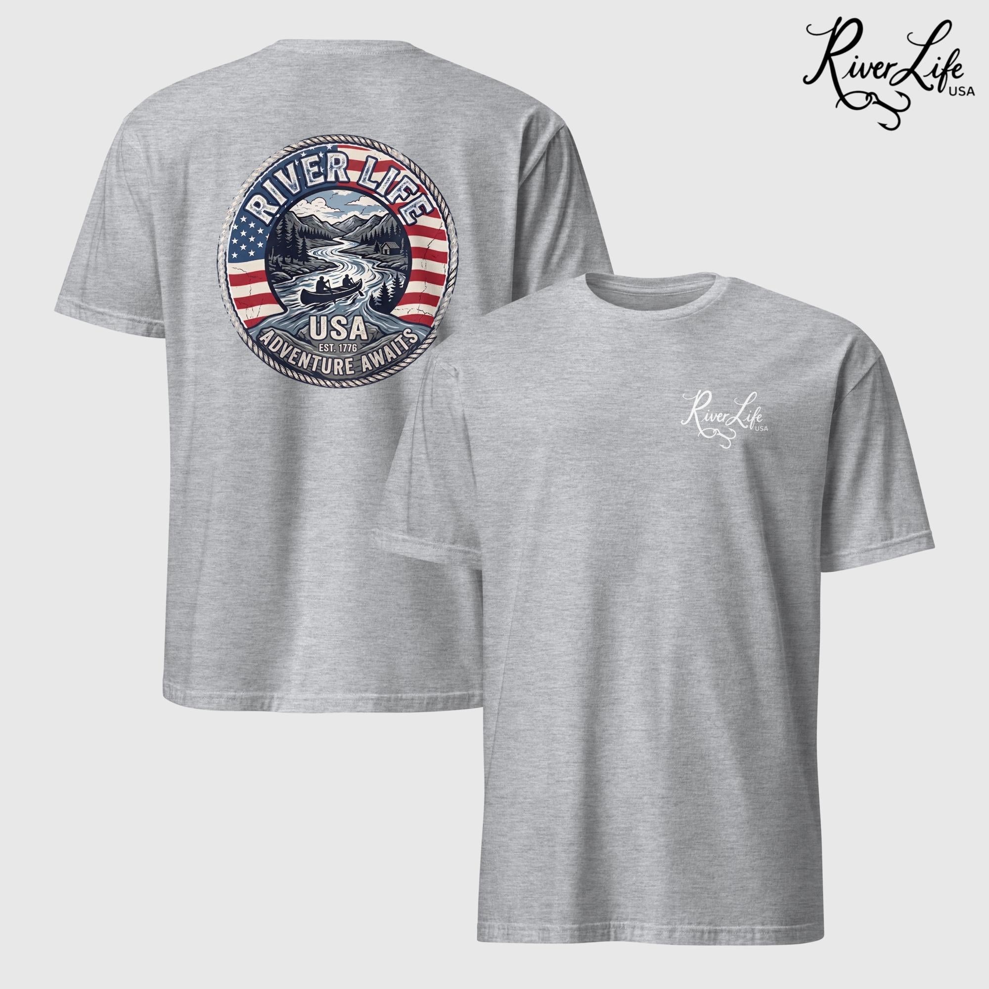 Adventure Awaits | Short-Sleeve Unisex T-Shirt-Sport Grey-River Life USA