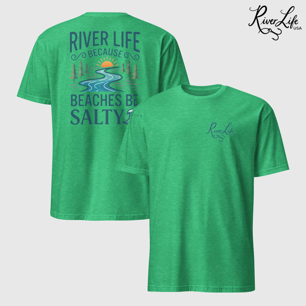 Beaches Be Salty | Short-Sleeve Unisex T-Shirt-Heather Irish Green-River Life USA