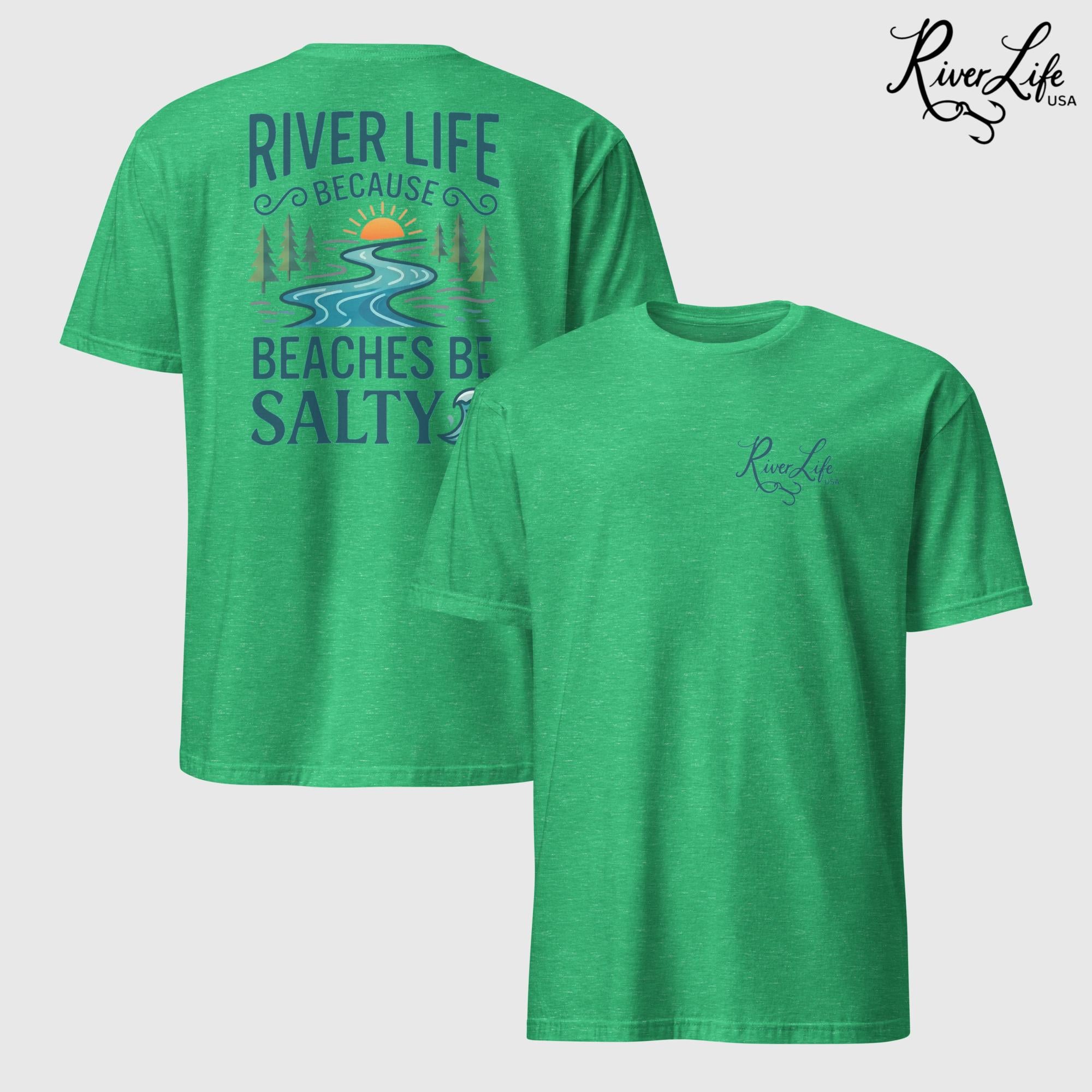 Beaches Be Salty | Short-Sleeve Unisex T-Shirt-Heather Irish Green-River Life USA