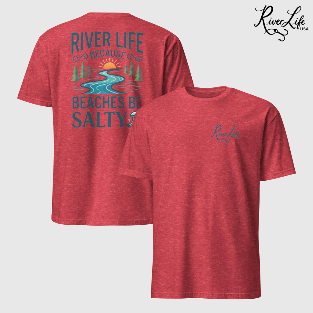 Beaches Be Salty | Short-Sleeve Unisex T-Shirt-Heather Red-River Life USA