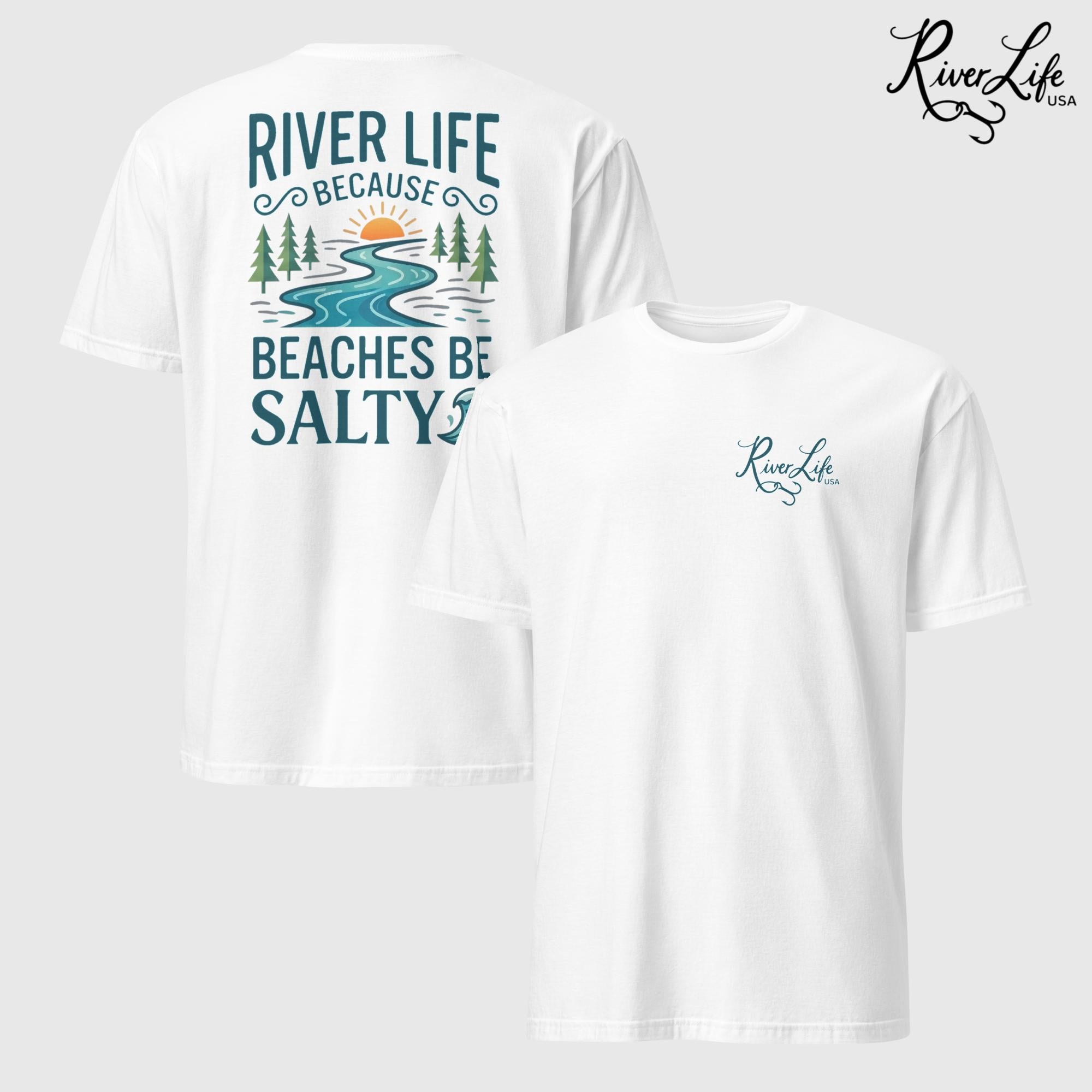 Beaches Be Salty | Short-Sleeve Unisex T-Shirt-White-River Life USA