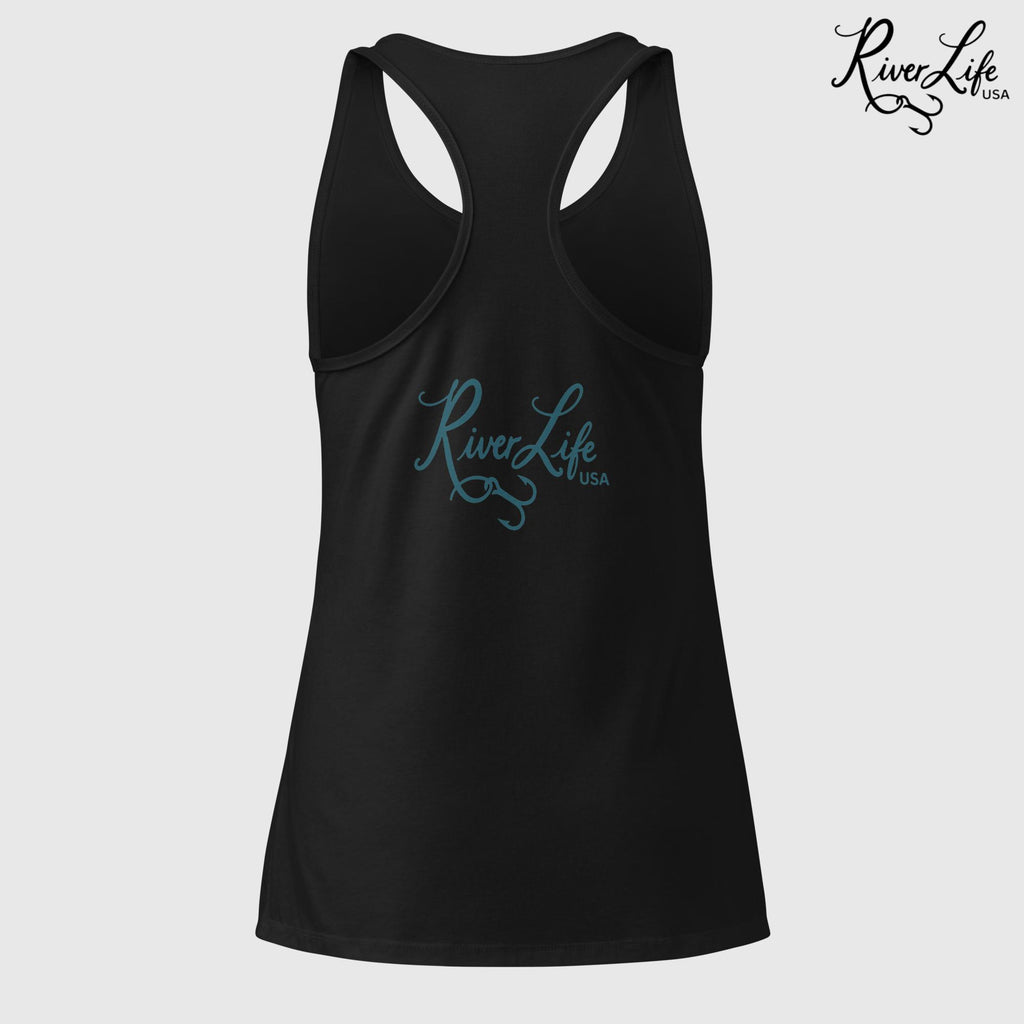 Beaches Be Salty | Women’s Fitted Racerback Tank Top-Hot Pink-River Life USA