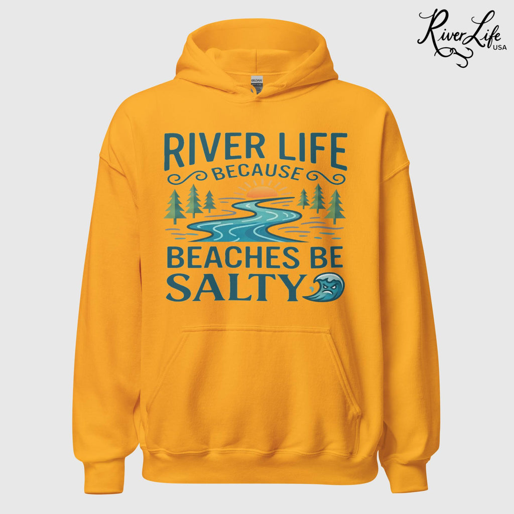 Beaches Be Salty | Womens Pullover Hoodie-Gold-River Life USA