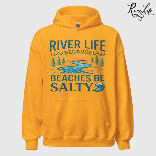 Beaches Be Salty | Womens Pullover Hoodie-Gold-River Life USA