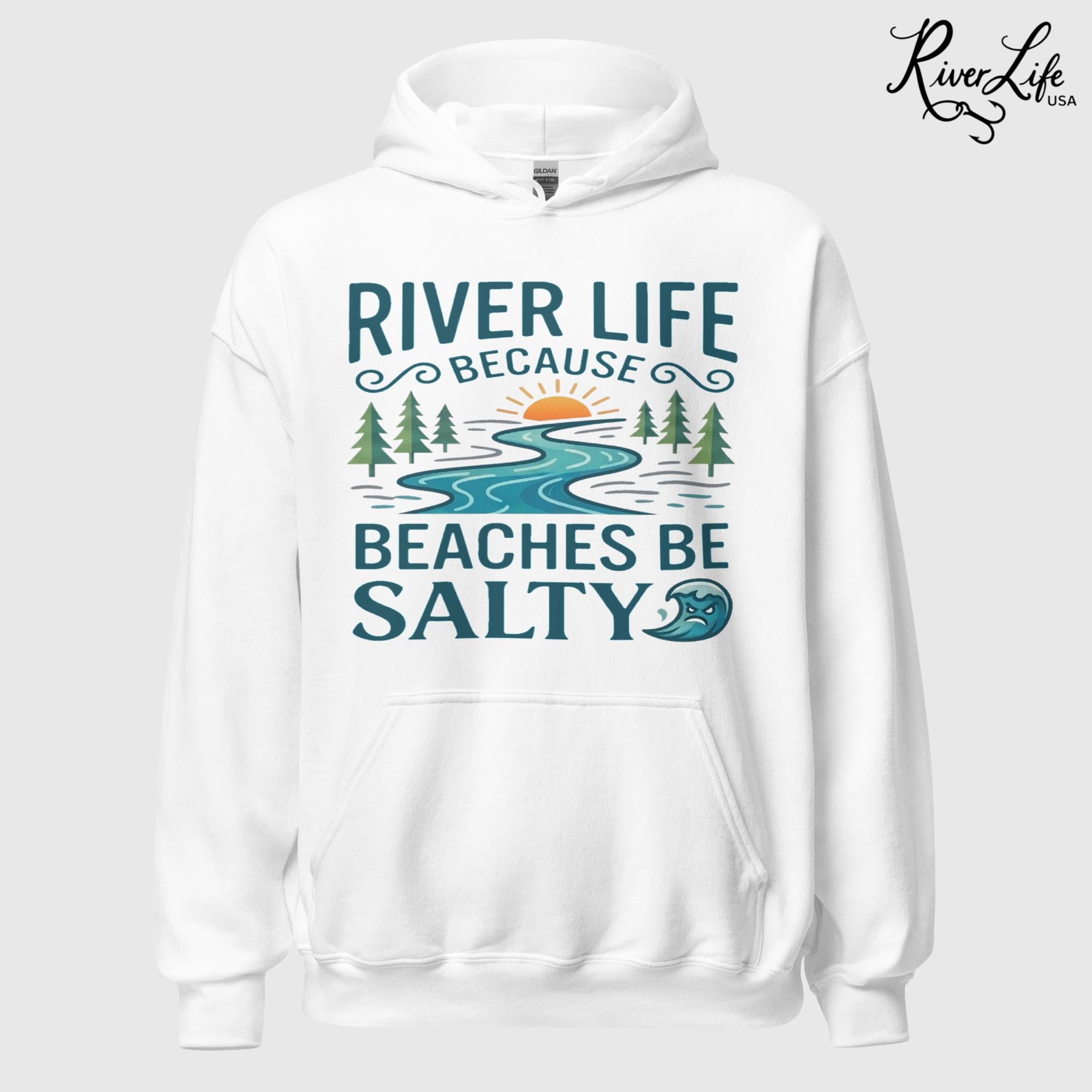 Beaches Be Salty | Womens Pullover Hoodie-White-River Life USA