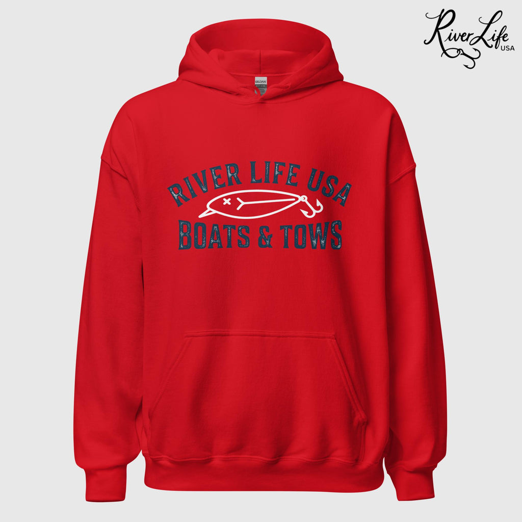 Boats and Tows | Unisex Pullover Hoodie-Red-River Life USA