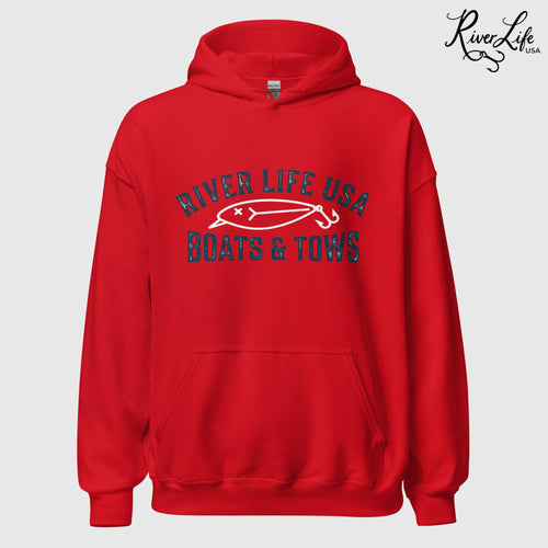 Boats and Tows | Unisex Pullover Hoodie-Red-River Life USA