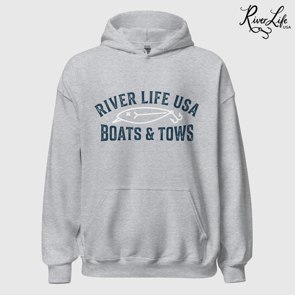 Boats and Tows | Unisex Pullover Hoodie-Sport Grey-River Life USA