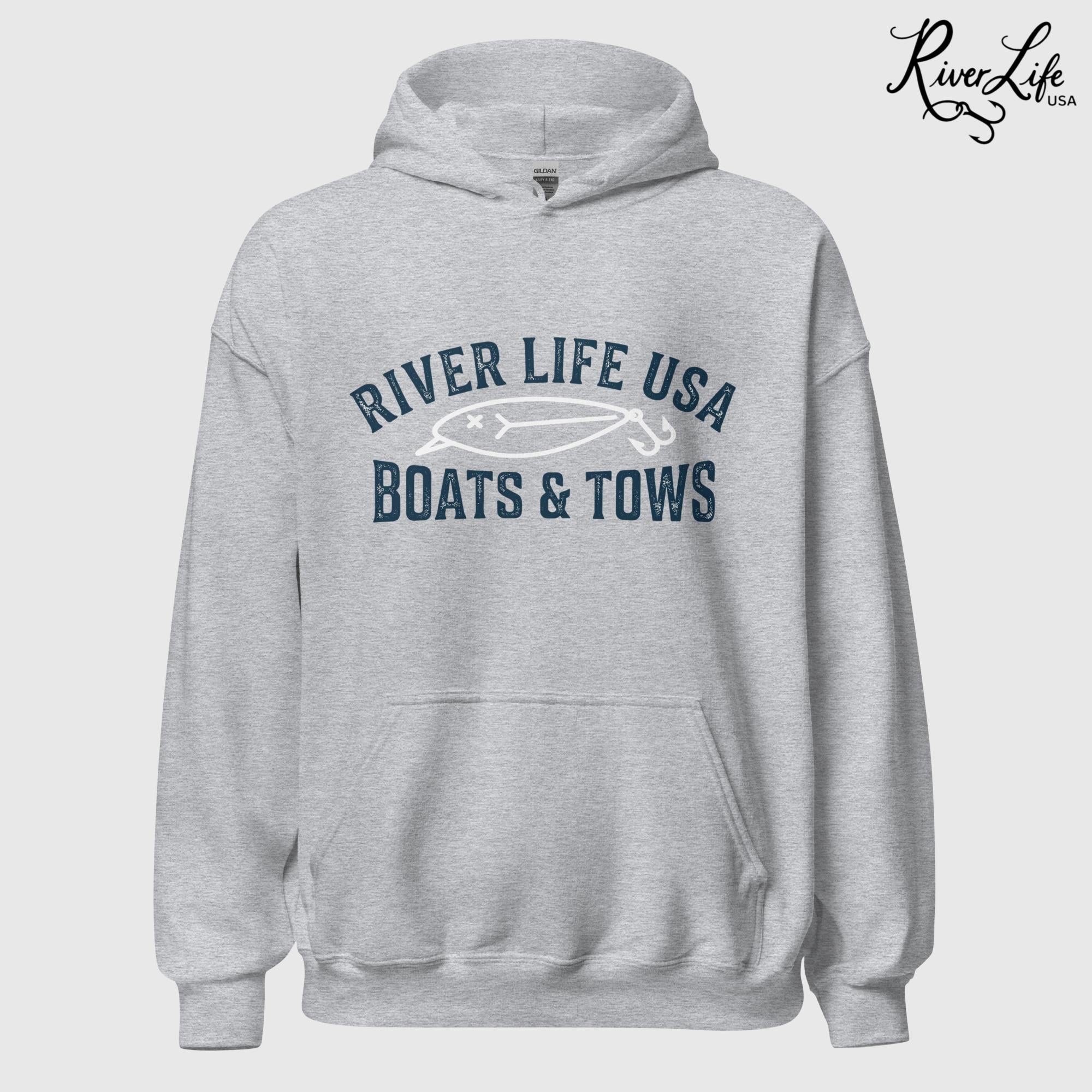 Boats and Tows | Unisex Pullover Hoodie-Sport Grey-River Life USA