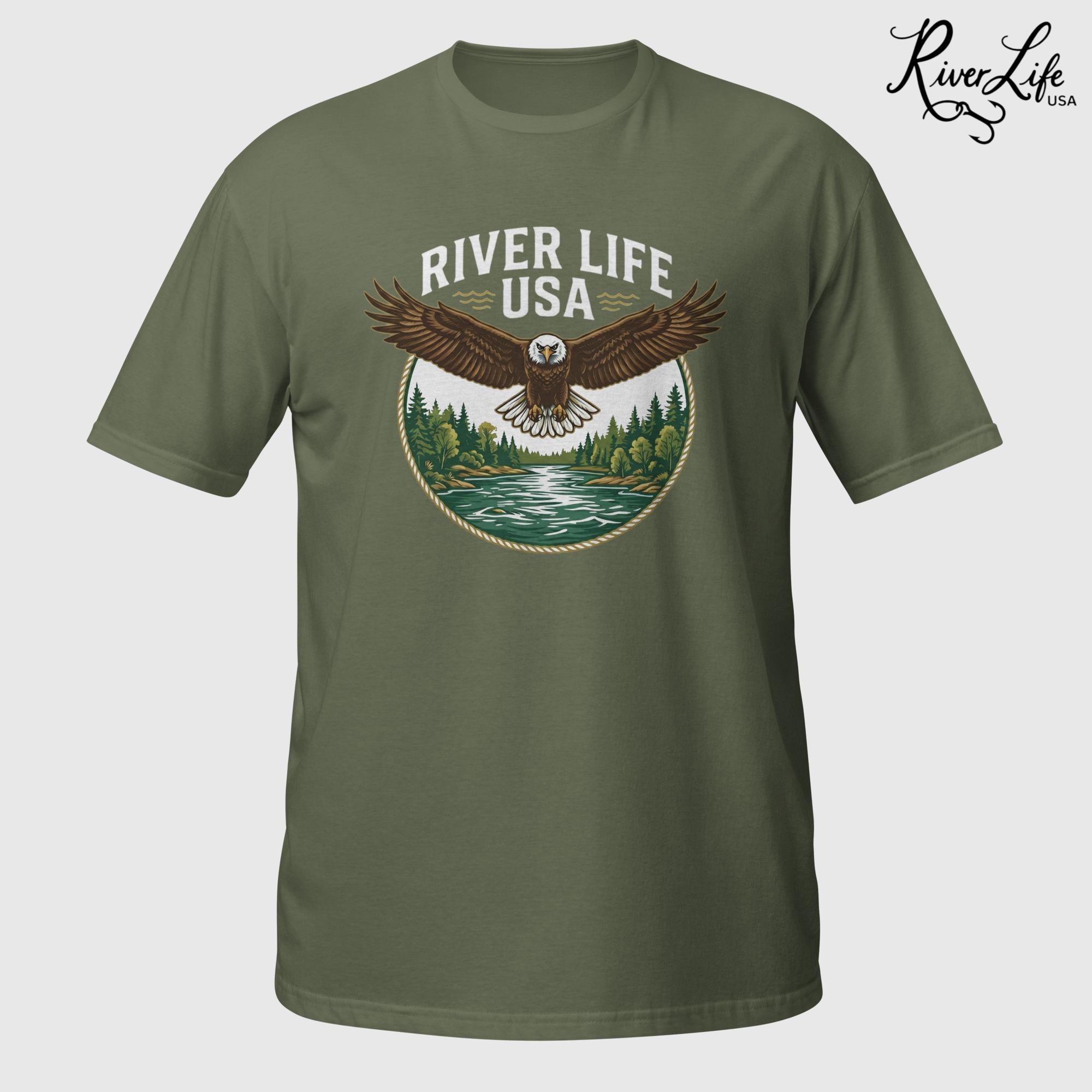 Eagle | Short-Sleeve Unisex T-Shirt-Military Green-River Life USA