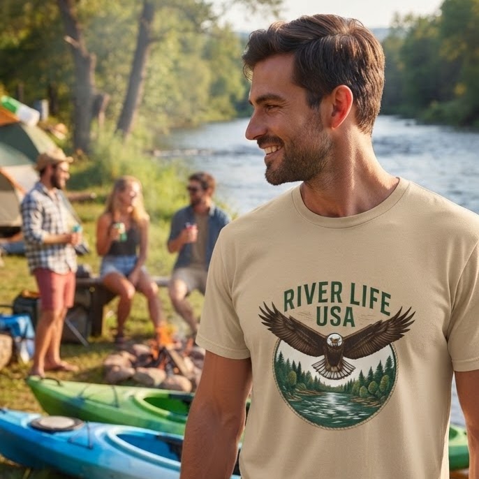 Eagle | Short-Sleeve Unisex T-Shirt-Sand-River Life USA