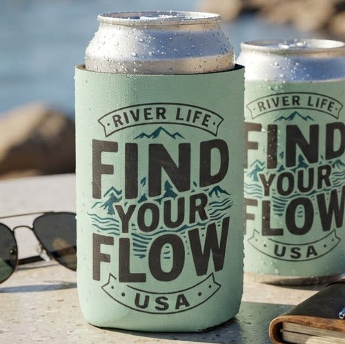 Find Your Flow | Can Koozie (Market)-River Life USA