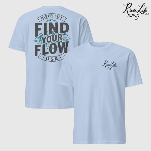 Find Your Flow | Short-Sleeve Unisex T-Shirt-Light Blue-River Life USA