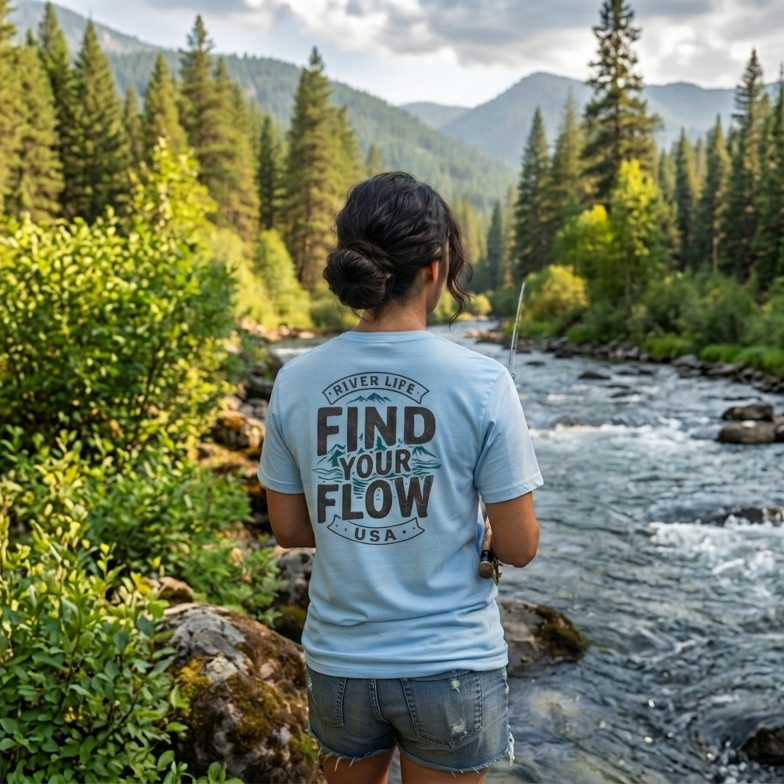 Find Your Flow | Short-Sleeve Unisex T-Shirt-Light Blue-River Life USA