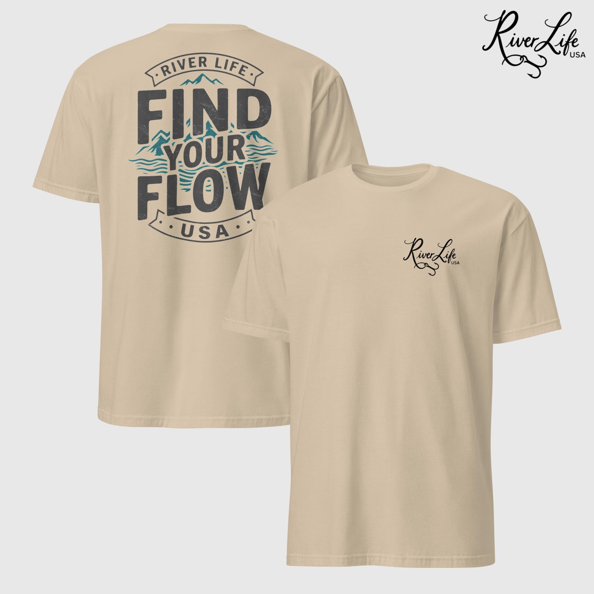 Find Your Flow | Short-Sleeve Unisex T-Shirt-Sand-River Life USA