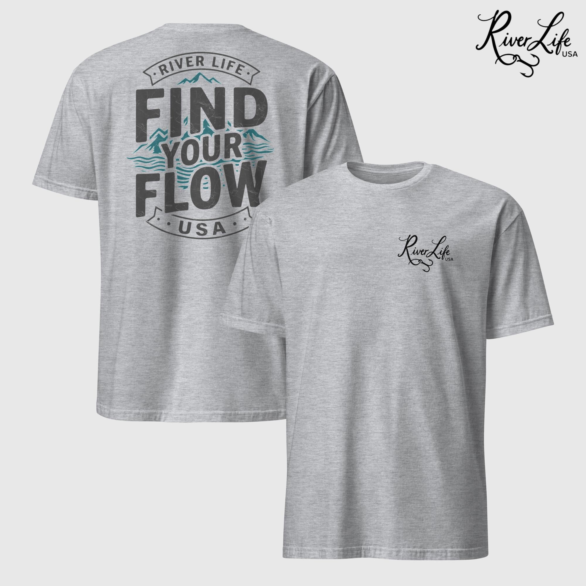 Find Your Flow | Short-Sleeve Unisex T-Shirt-Sport Grey-River Life USA