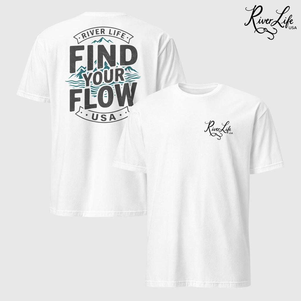 Find Your Flow | Short-Sleeve Unisex T-Shirt-White-River Life USA