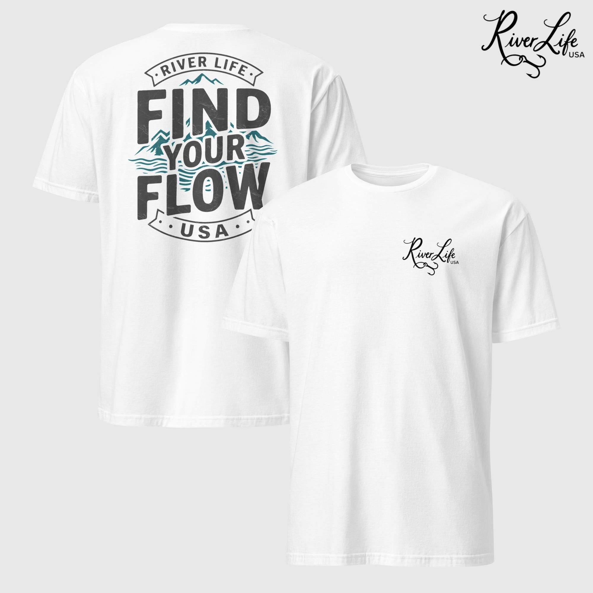 Find Your Flow | Short-Sleeve Unisex T-Shirt-White-River Life USA