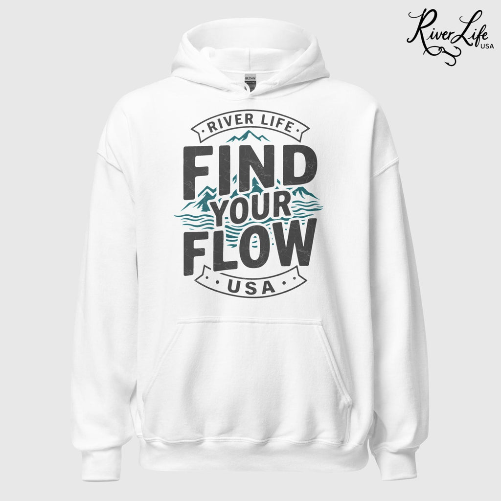 Find Your Flow | Unisex Pullover Hoodie-White-River Life USA
