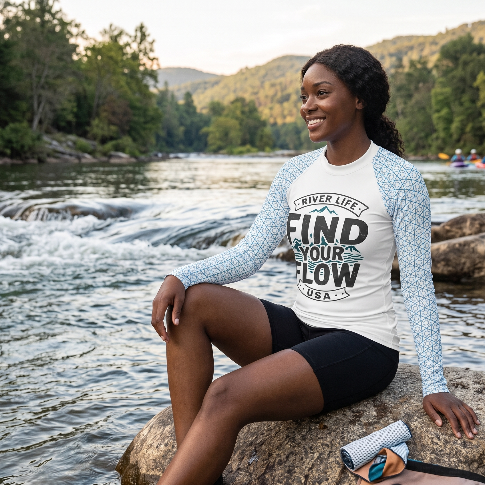 Find Your Flow | Womens Rash Guard-XS-River Life USA