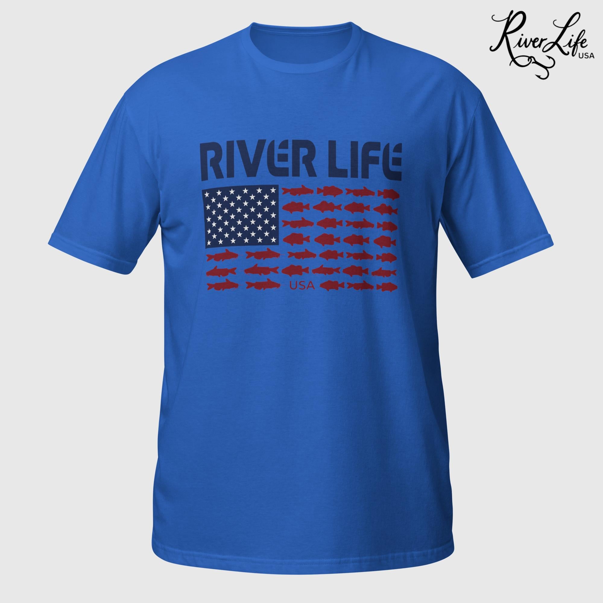 Fish Flag (dark colors) | Short-Sleeve Unisex T-Shirt-Royal-River Life USA