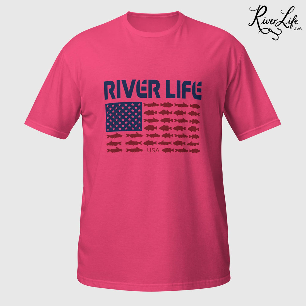Fish Flag (light colors) | Short-Sleeve Unisex T-Shirt-Heliconia-River Life USA