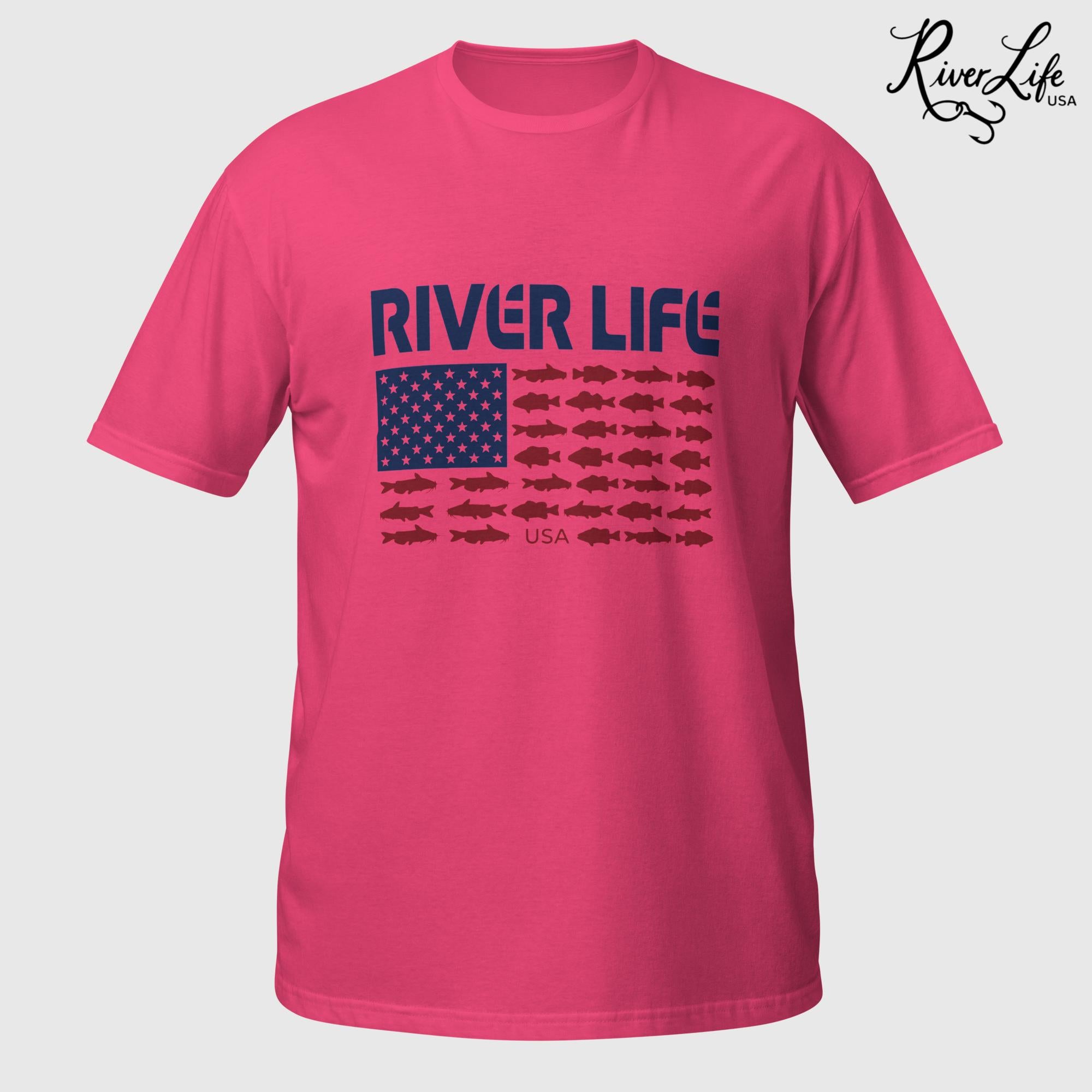 Fish Flag (light colors) | Short-Sleeve Unisex T-Shirt-Heliconia-River Life USA