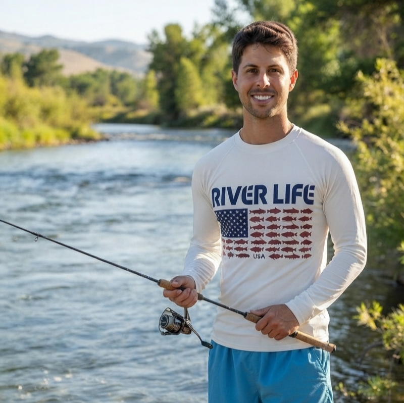 Fish Flag | Men's Rash Guard-XS-River Life USA
