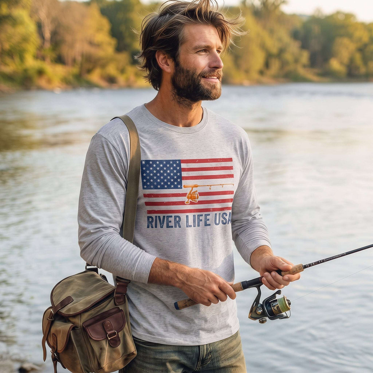 Flag and Rod | Long-Sleeve Unisex T-Shirt