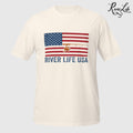 Flag and Rod | Short-Sleeve Unisex T-Shirt-Natural-River Life USA