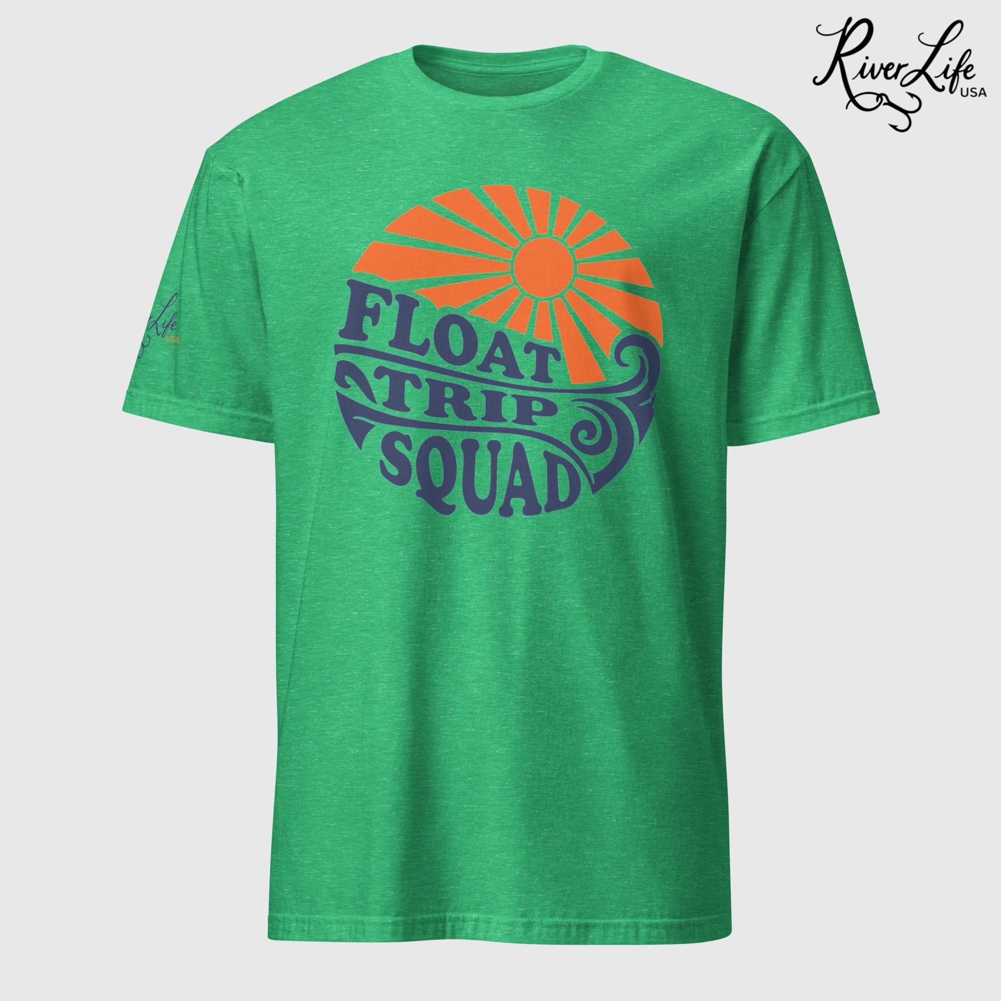 Float Trip Squad | Short-Sleeve Unisex T-Shirt-Heather Irish Green-River Life USA