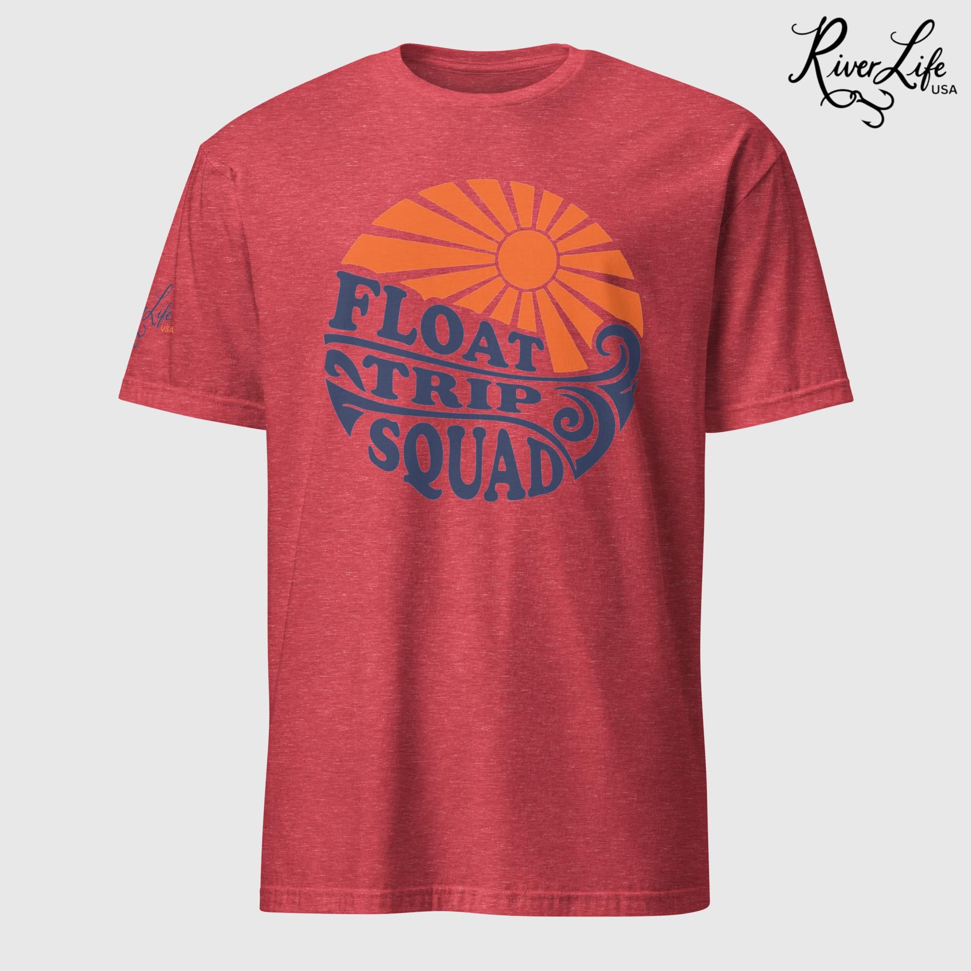 Float Trip Squad | Short-Sleeve Unisex T-Shirt-Heather Red-River Life USA