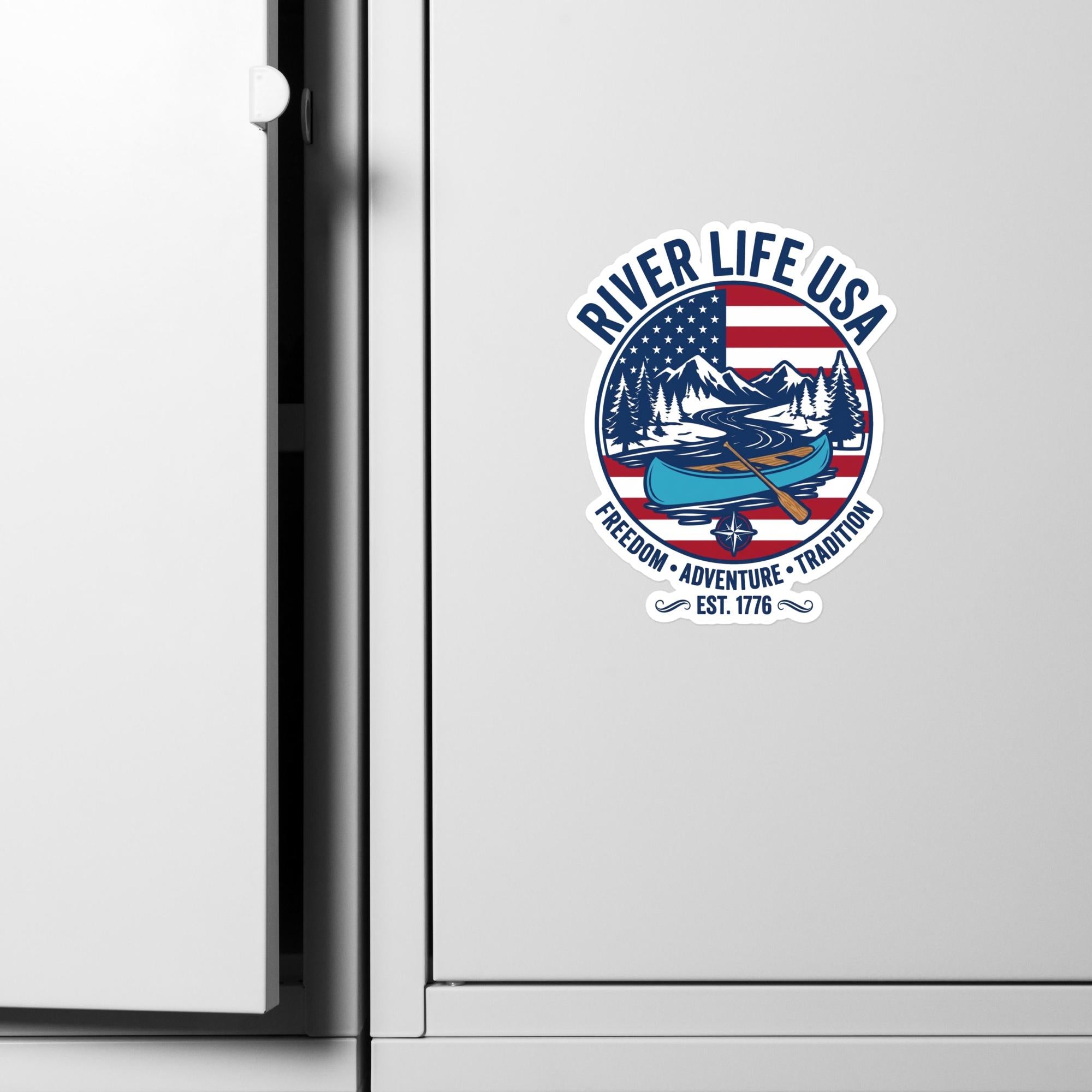 Freedom Adventure Tradition | Kiss-cut Vinyl Decals-6″×8″-River Life USA