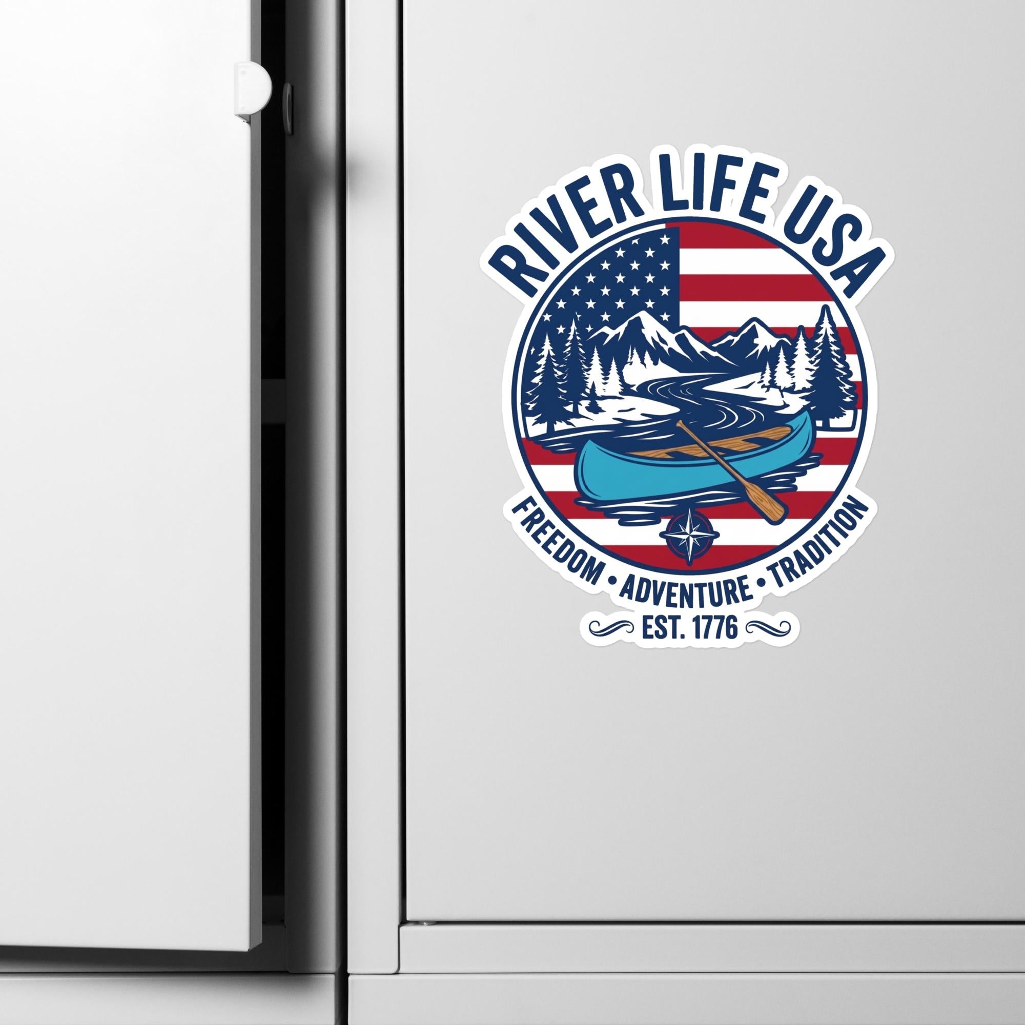 Freedom Adventure Tradition | Kiss-cut Vinyl Decals-8″×10″-River Life USA