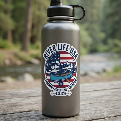Freedom Adventure Tradition | Kiss-cut Vinyl Decals-3″×4″-River Life USA