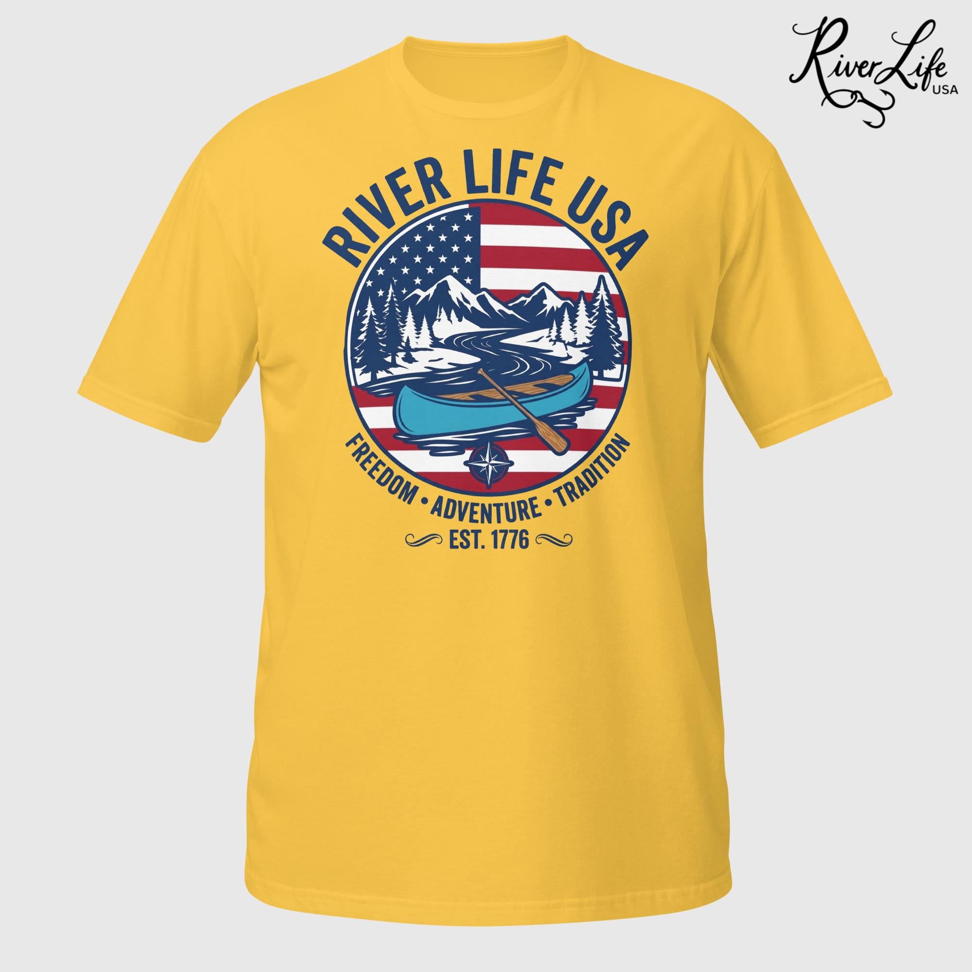 Freedom Adventure Tradition | Short-Sleeve Unisex T-Shirt-Daisy-River Life USA