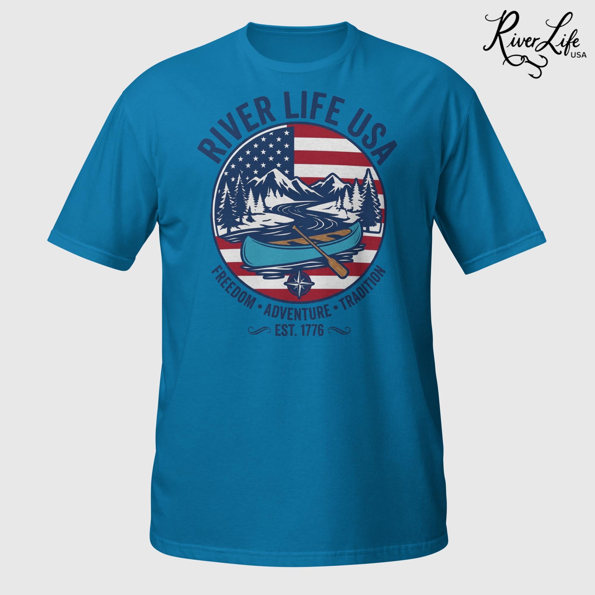 Freedom Adventure Tradition | Short-Sleeve Unisex T-Shirt-Sapphire-River Life USA
