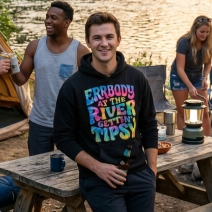 Gettin' Tipsy | Unisex Pullover Hoodie-Black-River Life USA