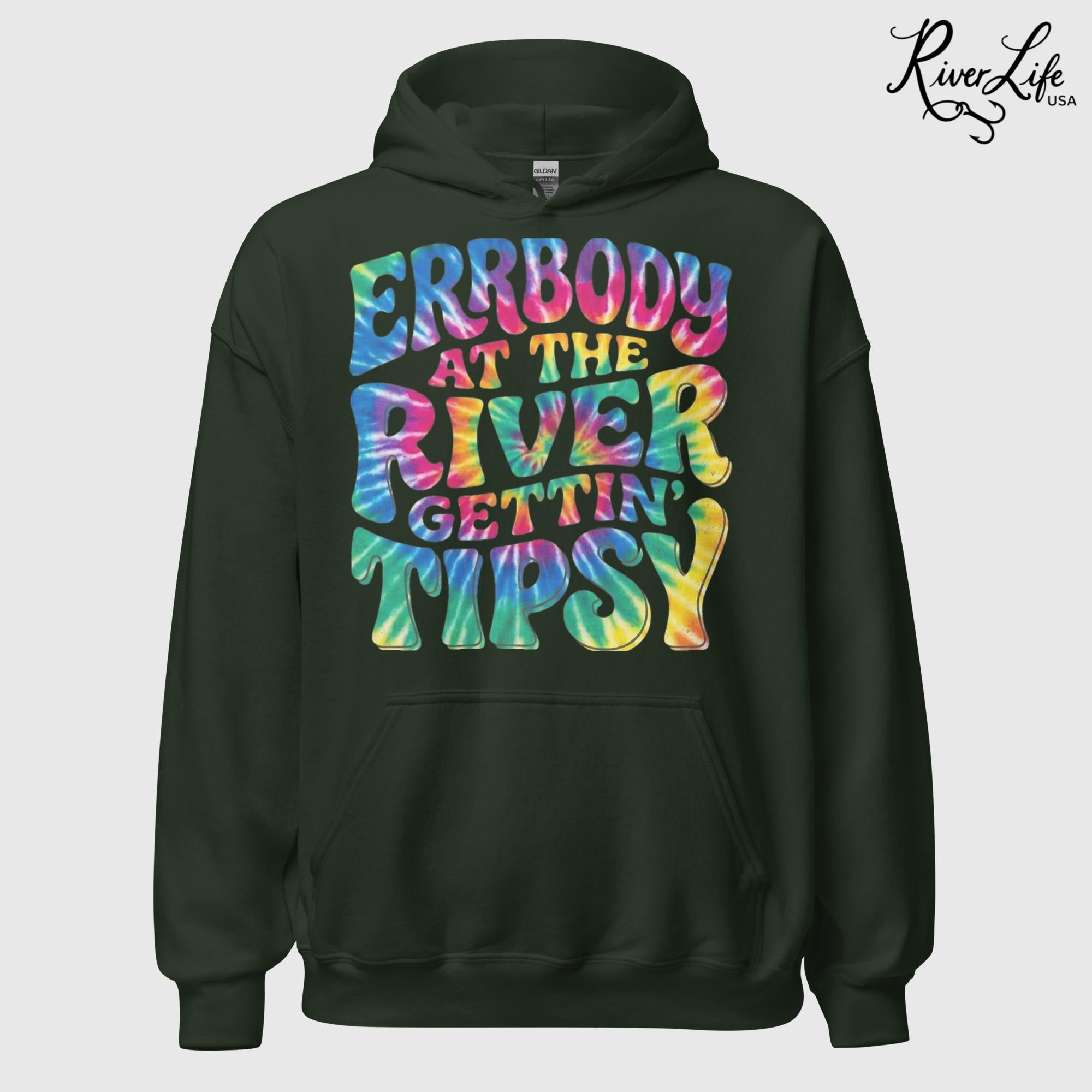 Gettin' Tipsy | Unisex Pullover Hoodie-Forest Green-River Life USA
