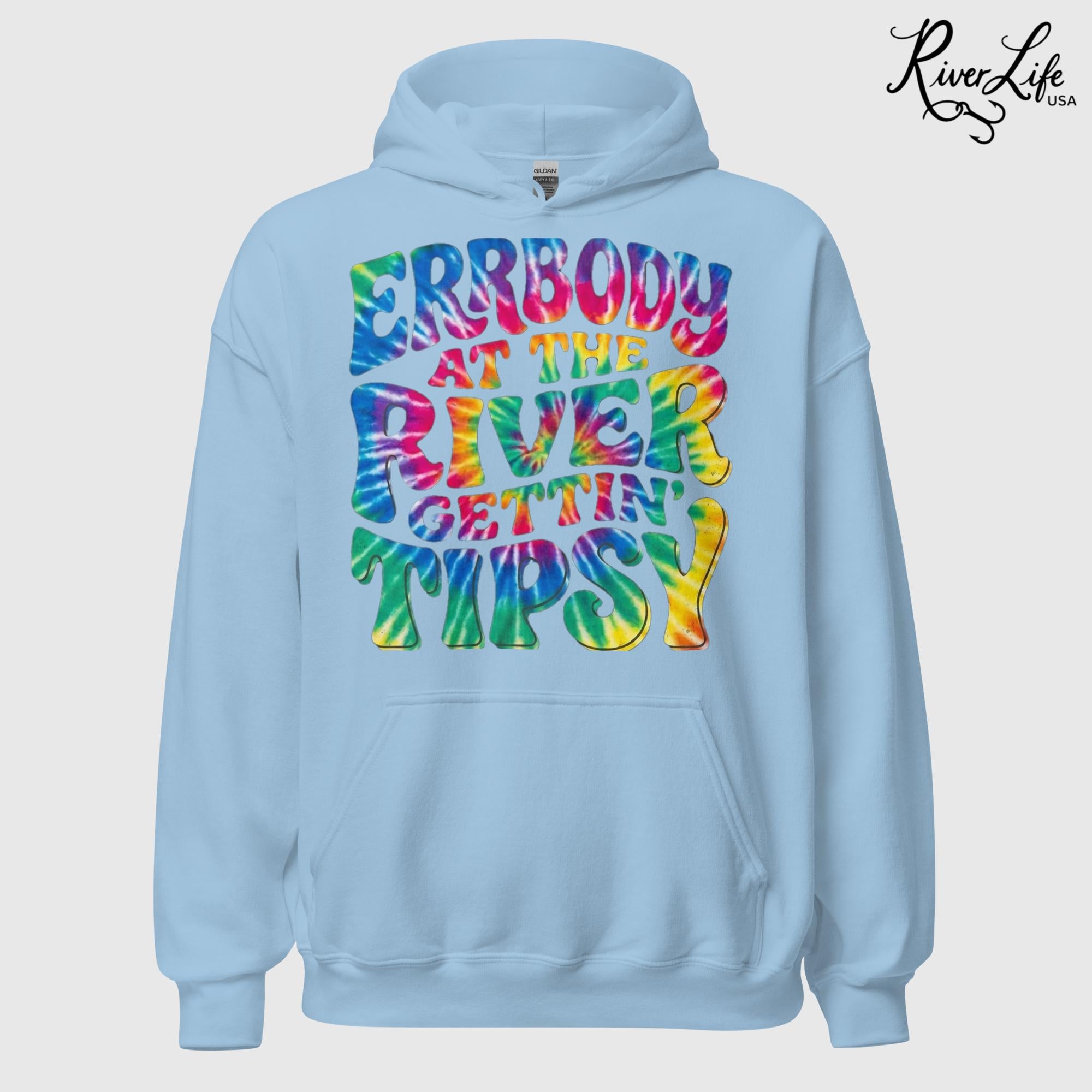 Gettin' Tipsy | Unisex Pullover Hoodie-Light Blue-River Life USA