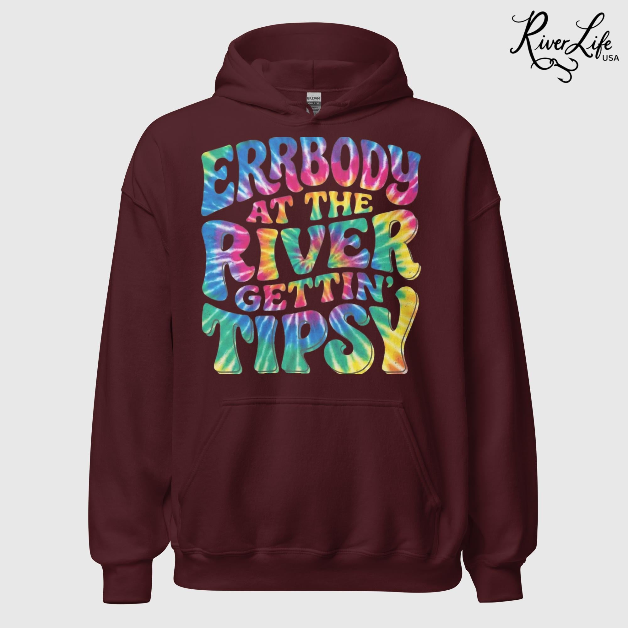 Gettin' Tipsy | Unisex Pullover Hoodie-Maroon-River Life USA
