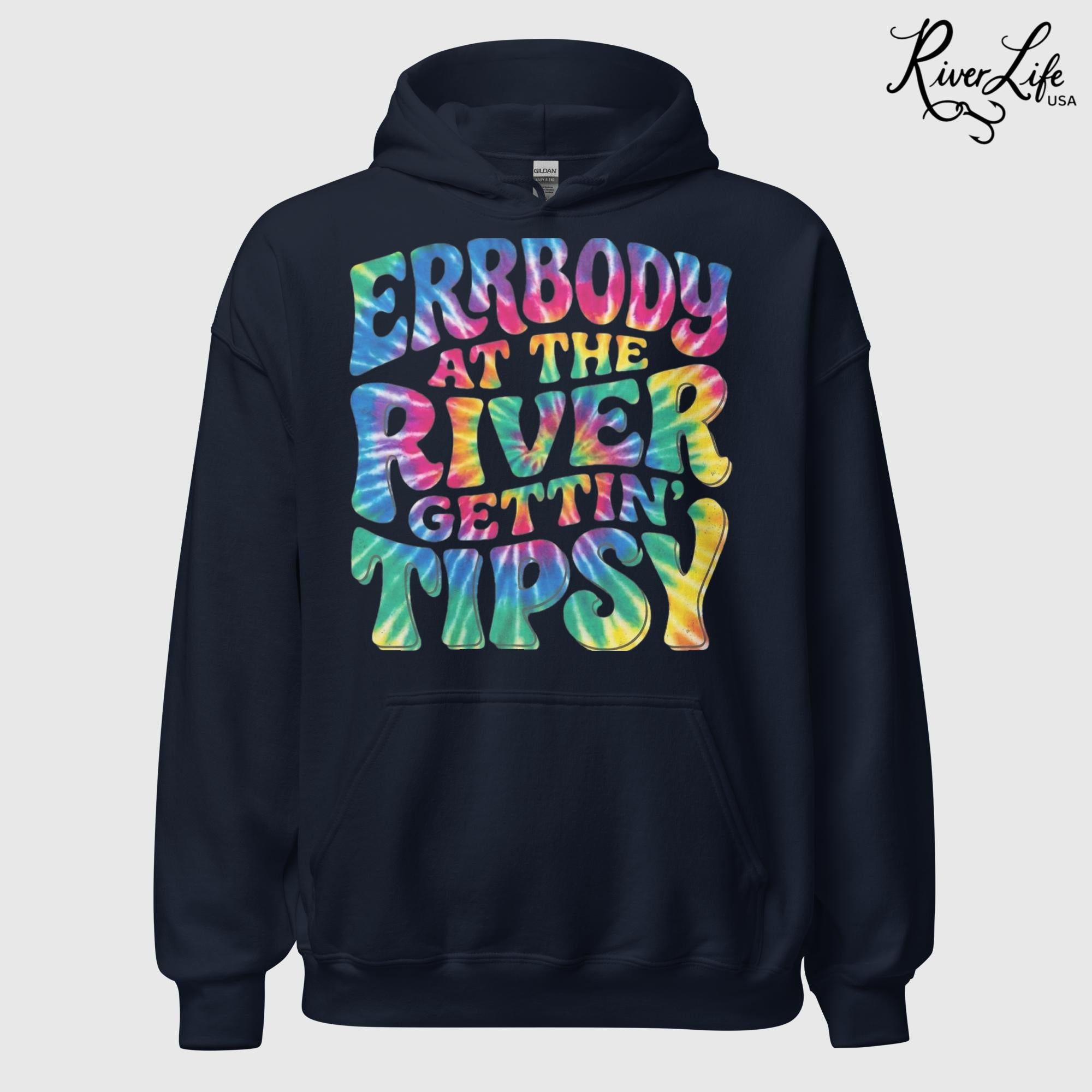 Gettin' Tipsy | Unisex Pullover Hoodie-Navy-River Life USA