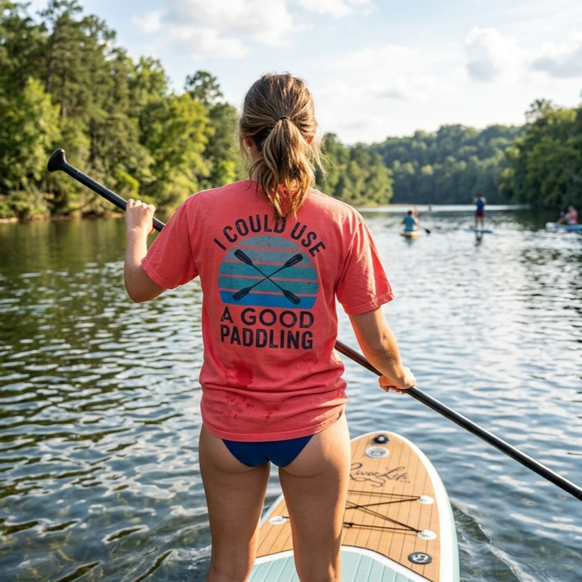 I Could Use a Good Paddling | Short-Sleeve Unisex T-Shirt-Coral Silk-River Life USA