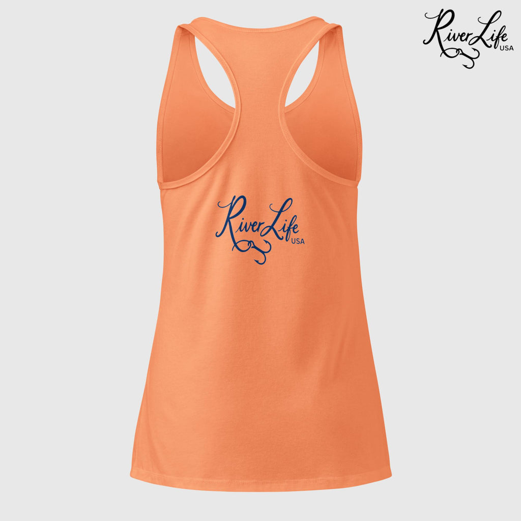 I Could Use a Good Paddling | Women’s Fitted Racerback Tank Top-Light Orange-River Life USA
